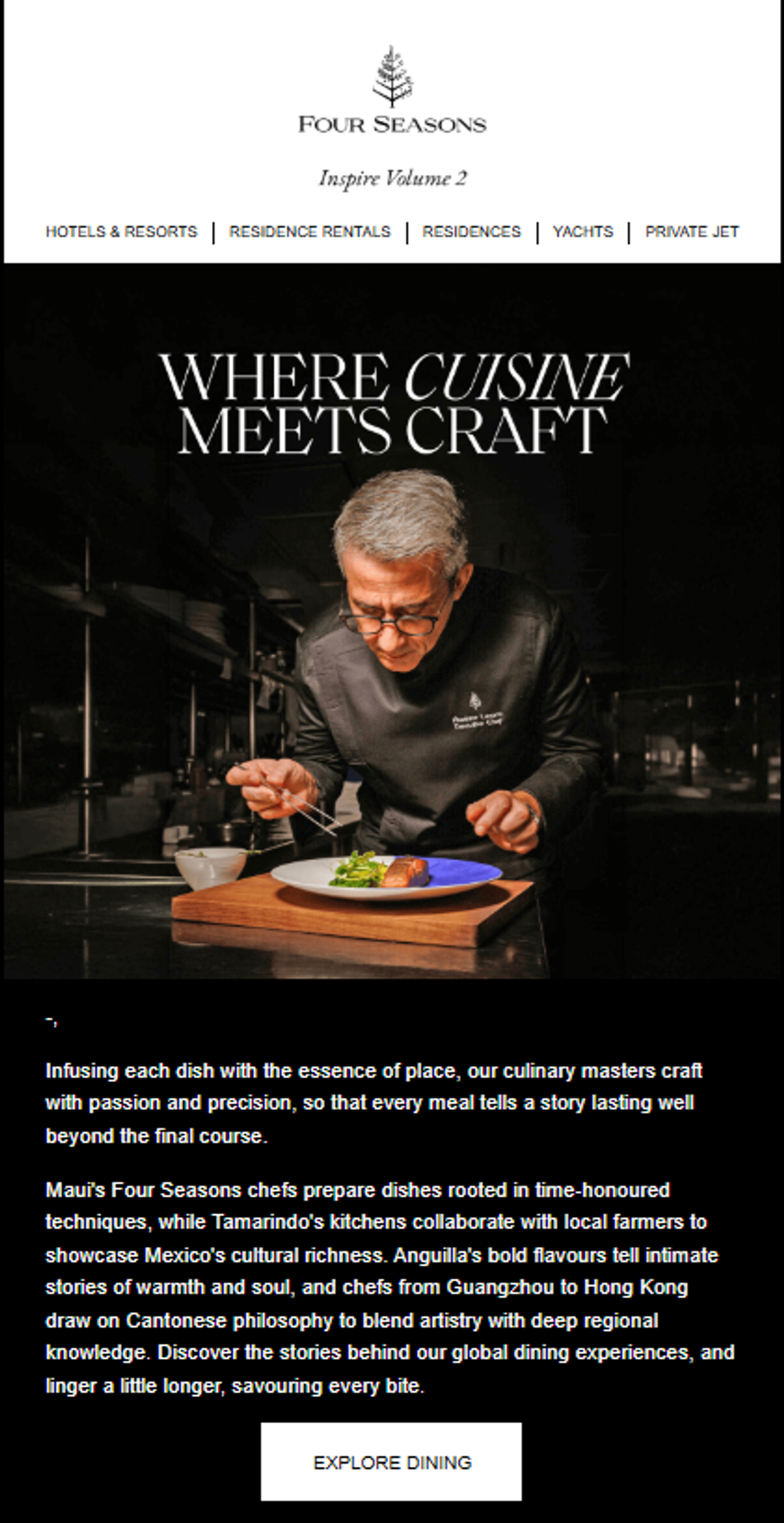 Screenshot of a welcome email that shares a brand story.