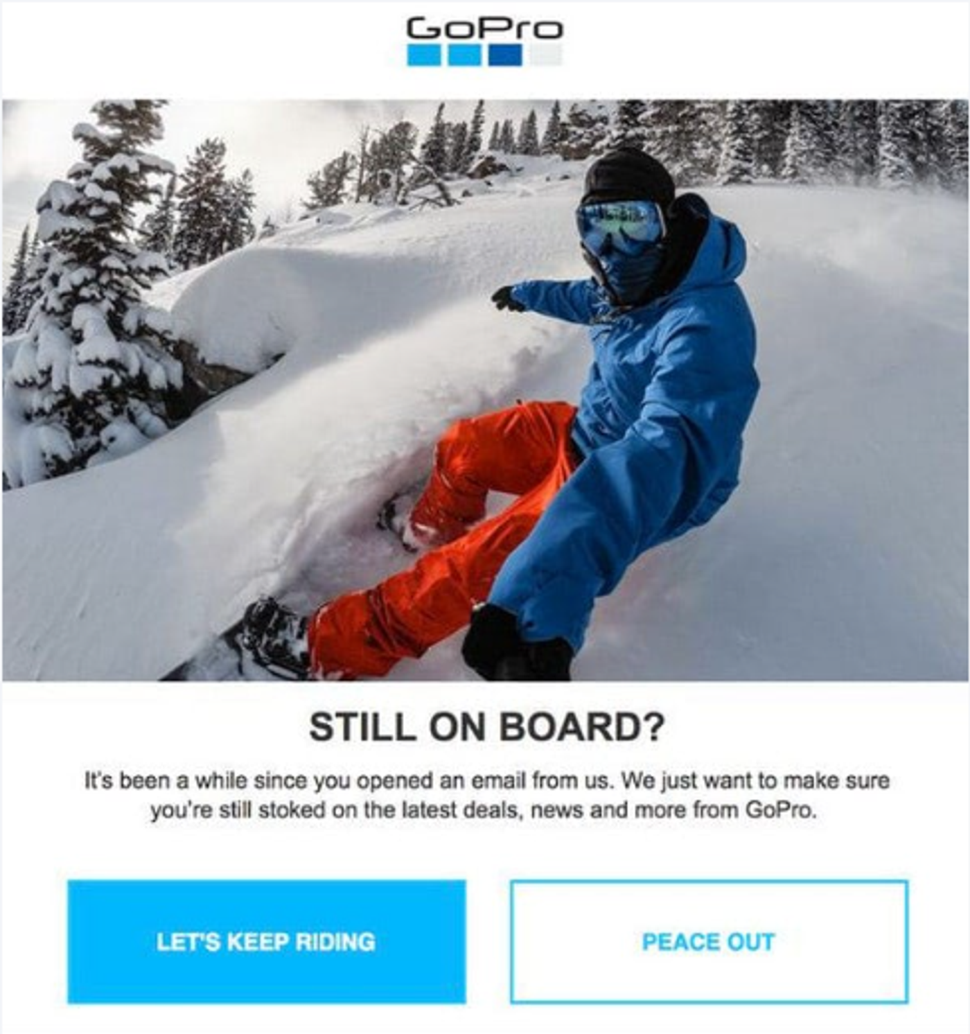 Screenshot of a re-engagement email
