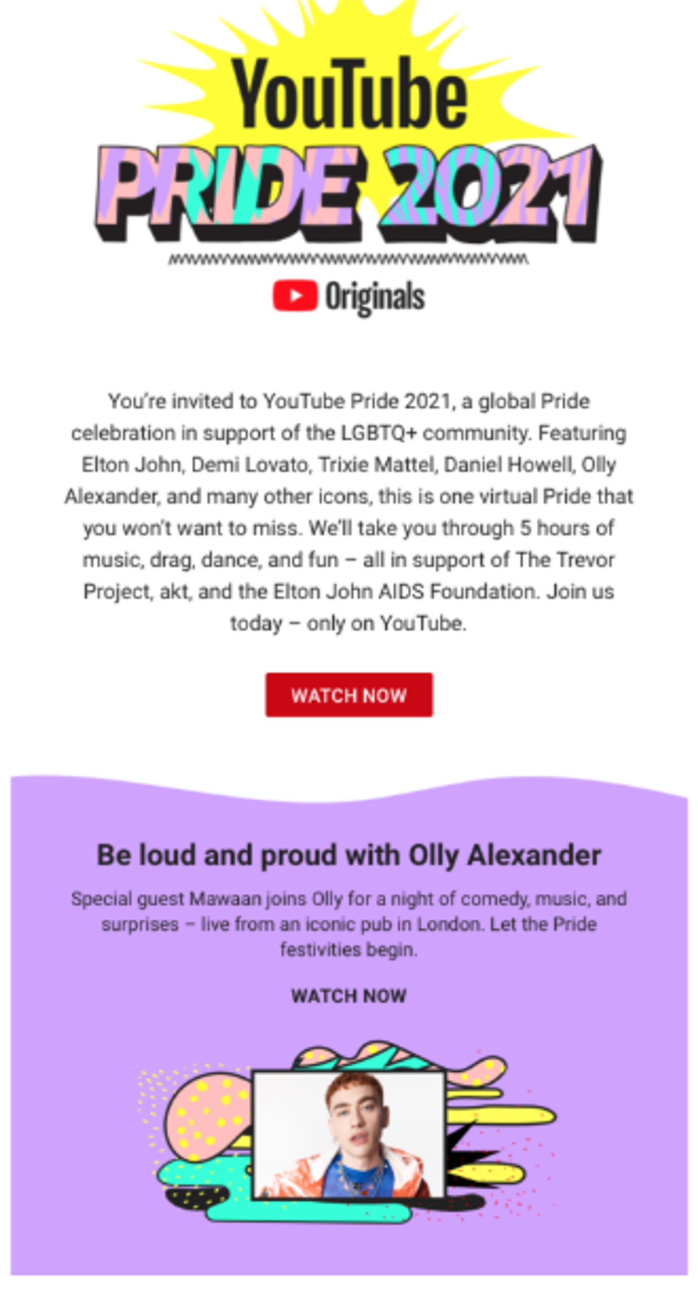 Screenshot of a Pride Month community spotlight email.