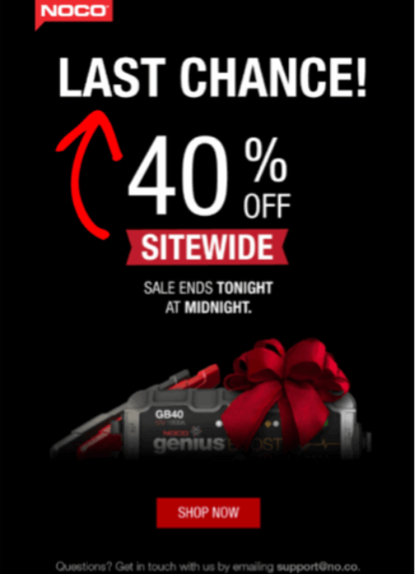 Screenshot of a winback email with a âlast chanceâ offer.