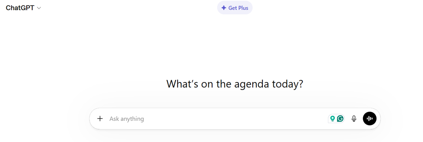 Screenshot showing ChatGPT’s chat section.