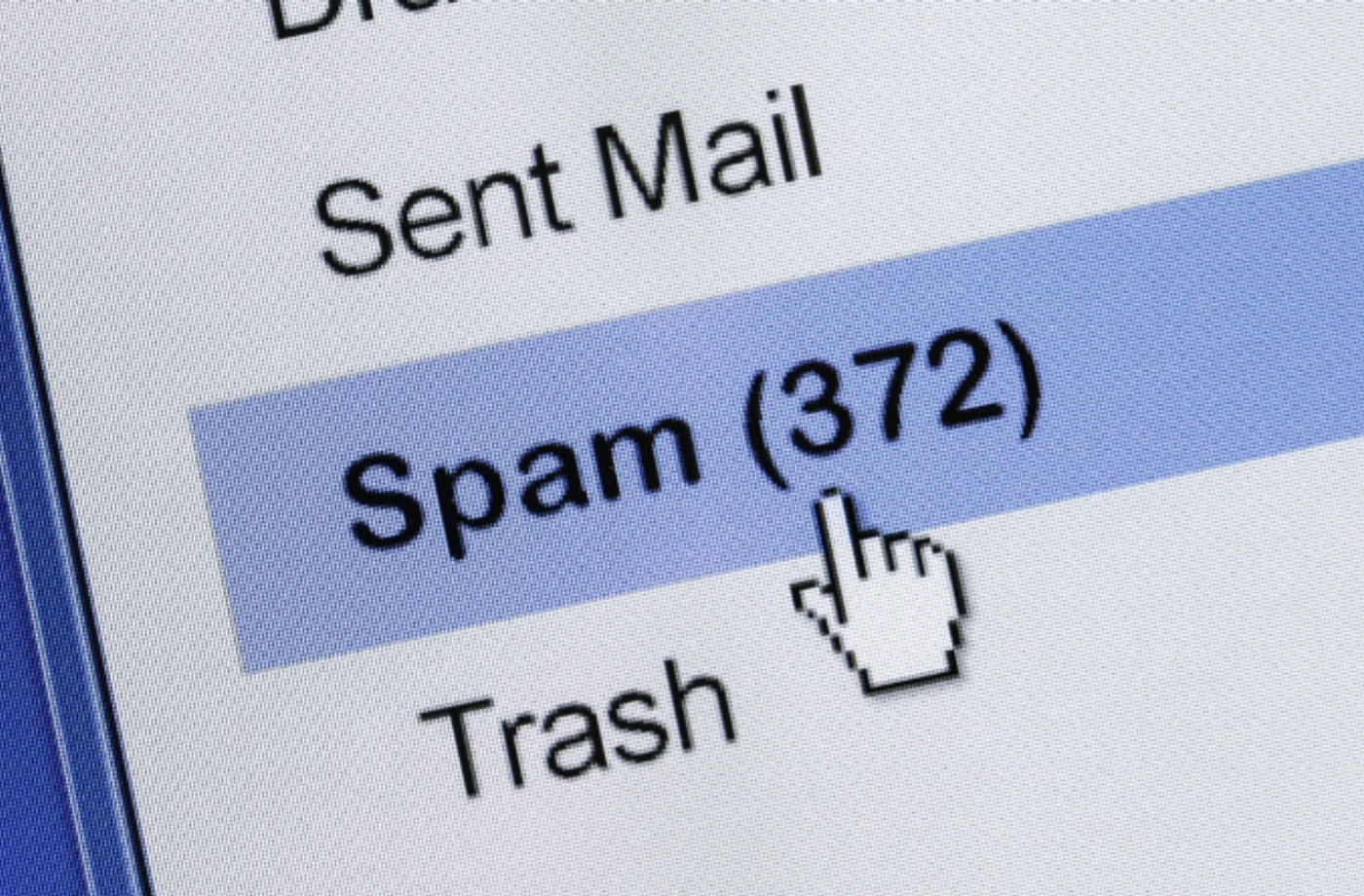 Image showing the spam folder.