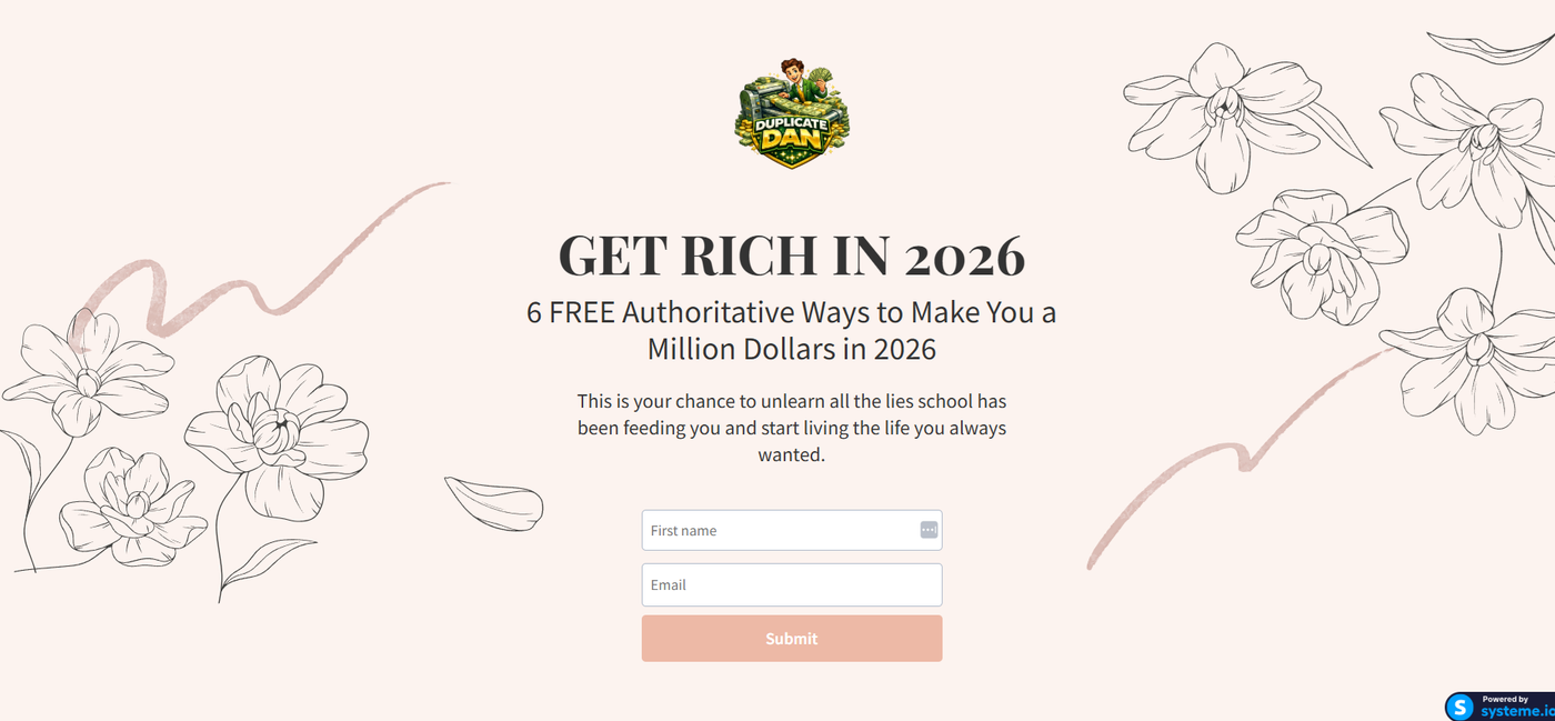 Screenshot of the signup page for Dan Dasilva’s course.