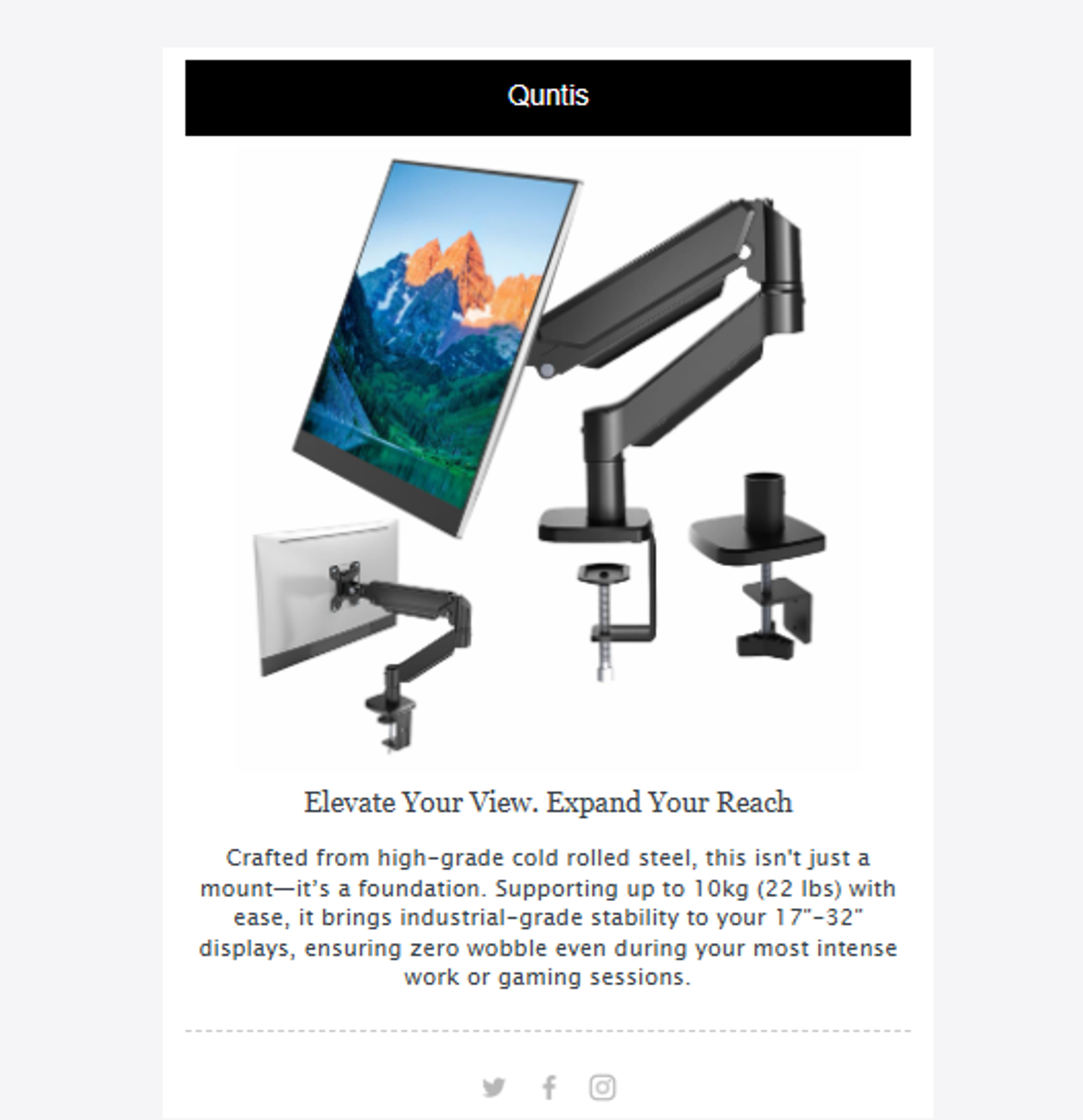 Screenshot of an email advertising accessories for electronics.