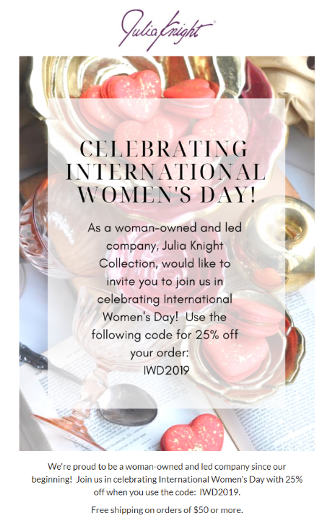 Screenshot of an International Women’s Day email with a bit of storytelling.