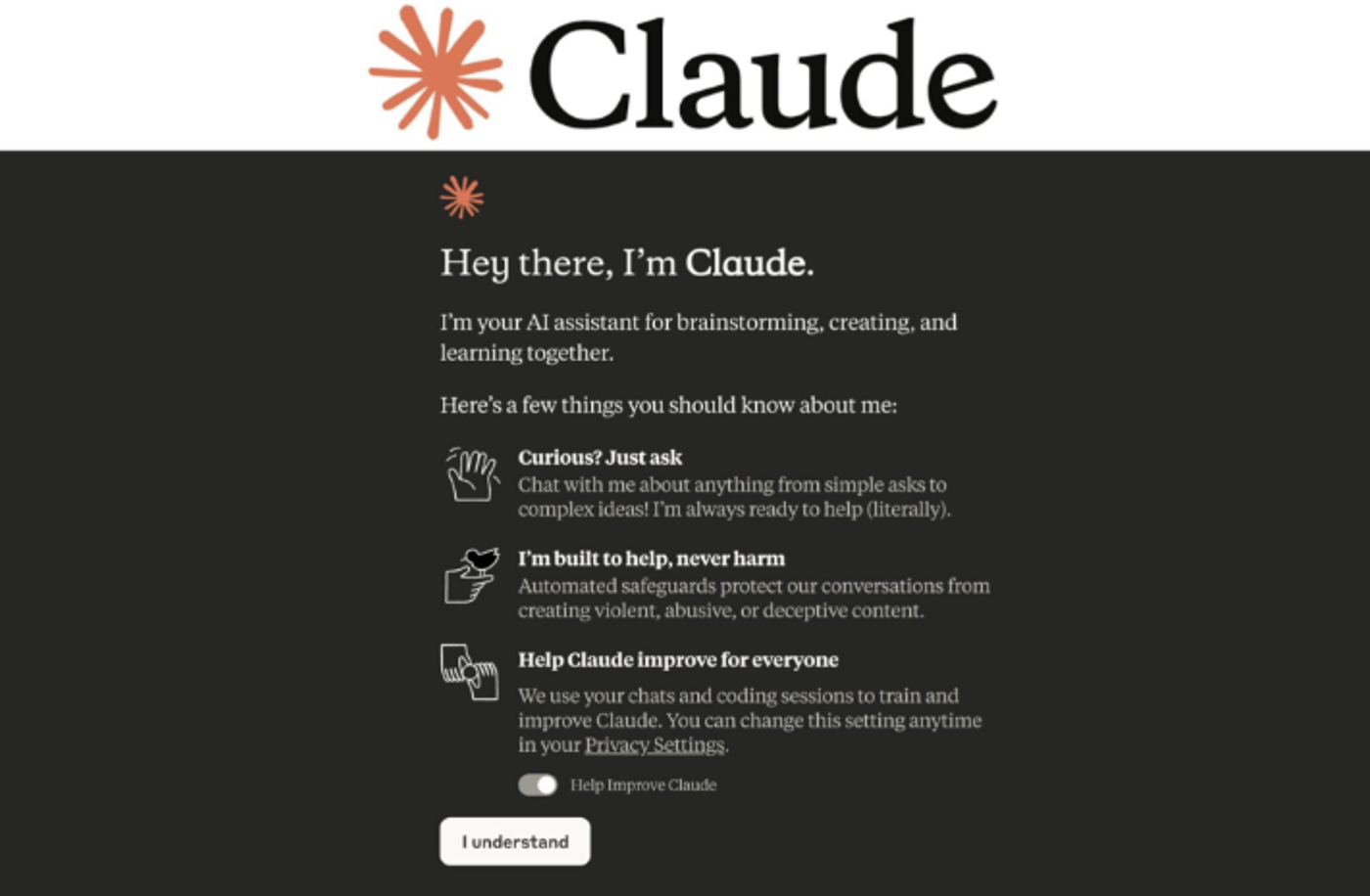 Screenshot showing some of Claude’s capabilities.