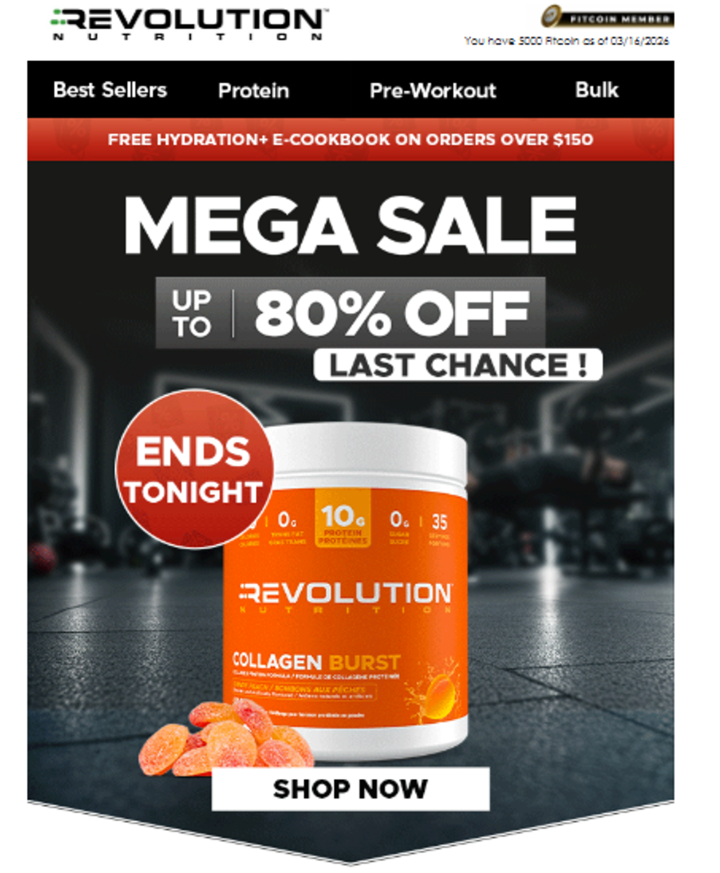 Screenshot of an automated email from a wellness brand.