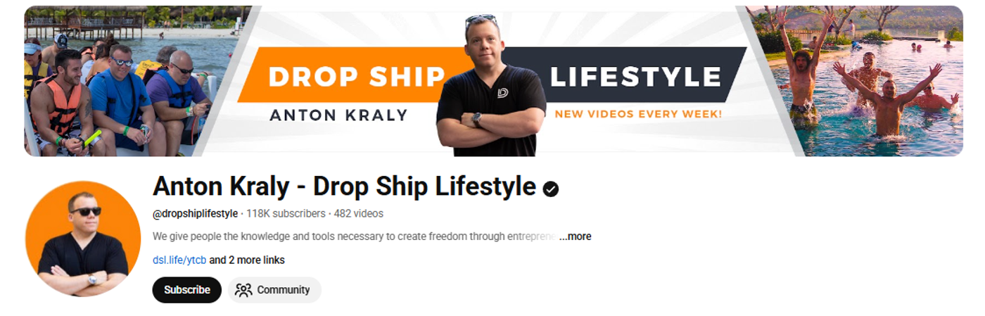 Screenshot of Anton Kraly’s YouTube profile.