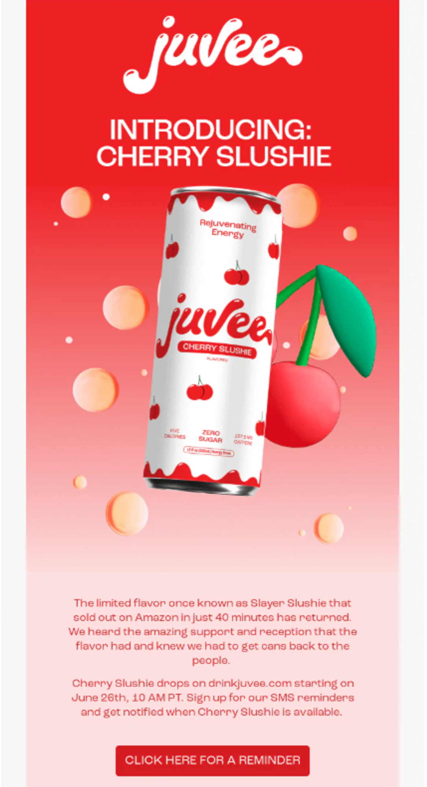 Example of a product introduction email.