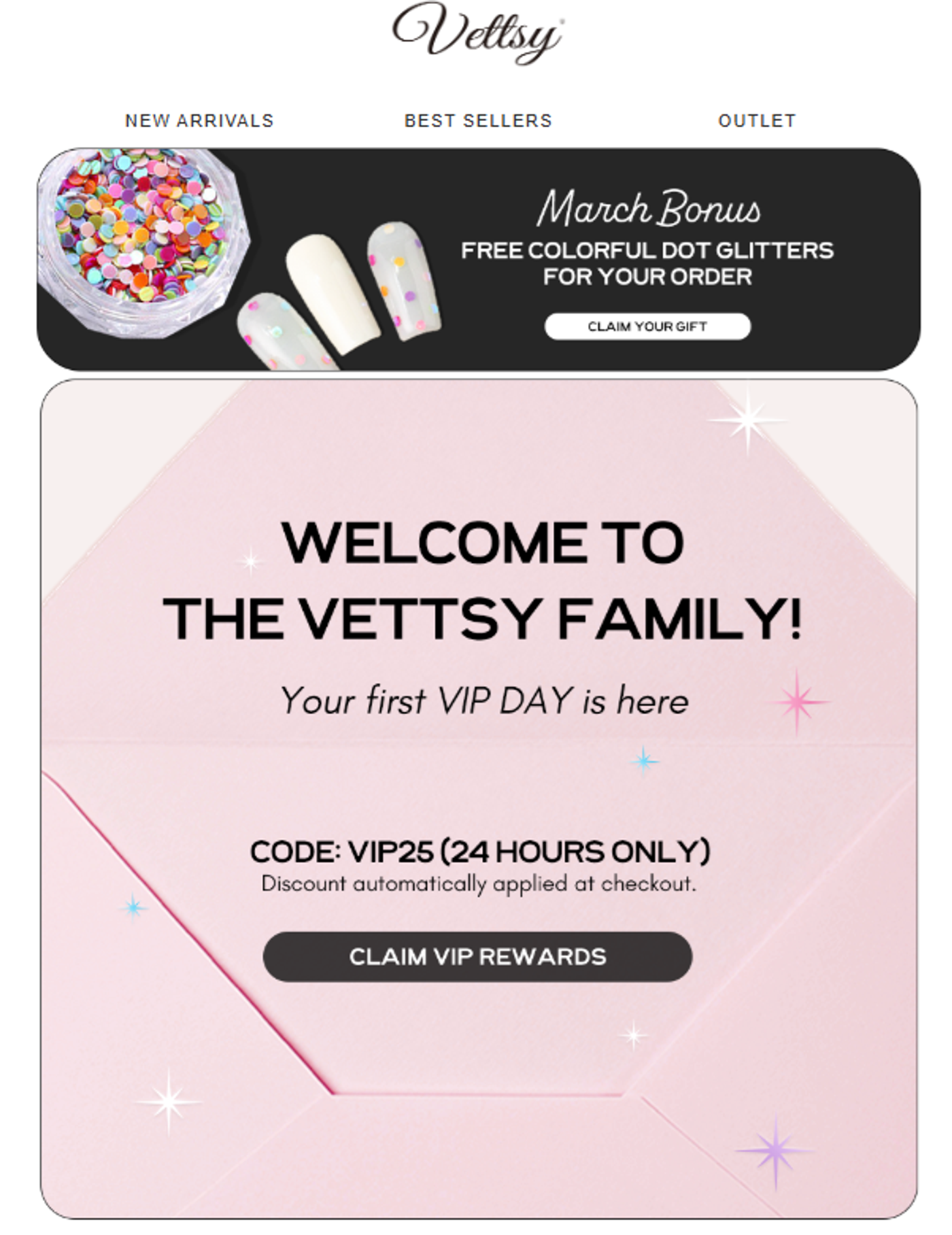 Screenshot of a welcome email.