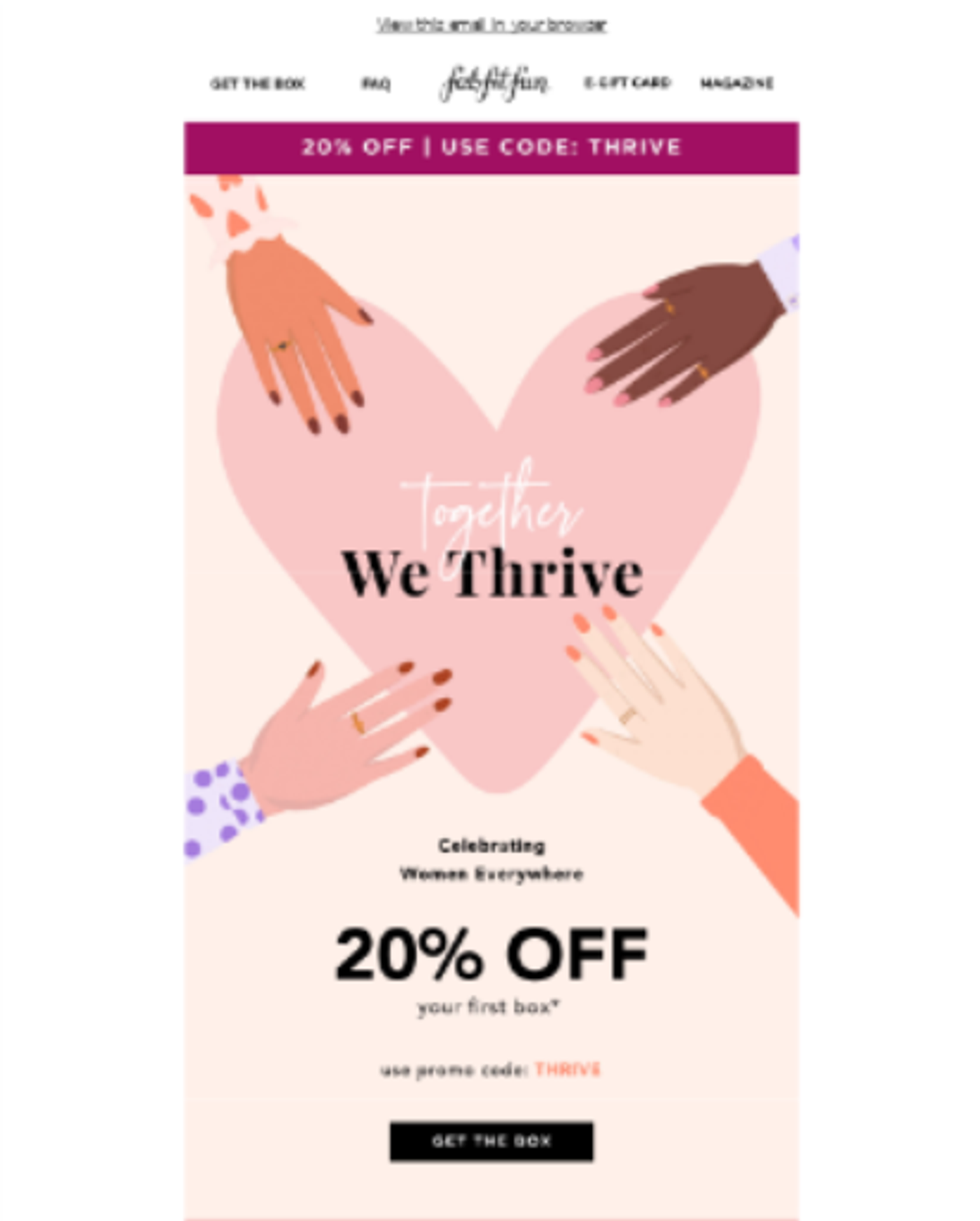 Screenshot of a community engagement email related to International Women’s Day.