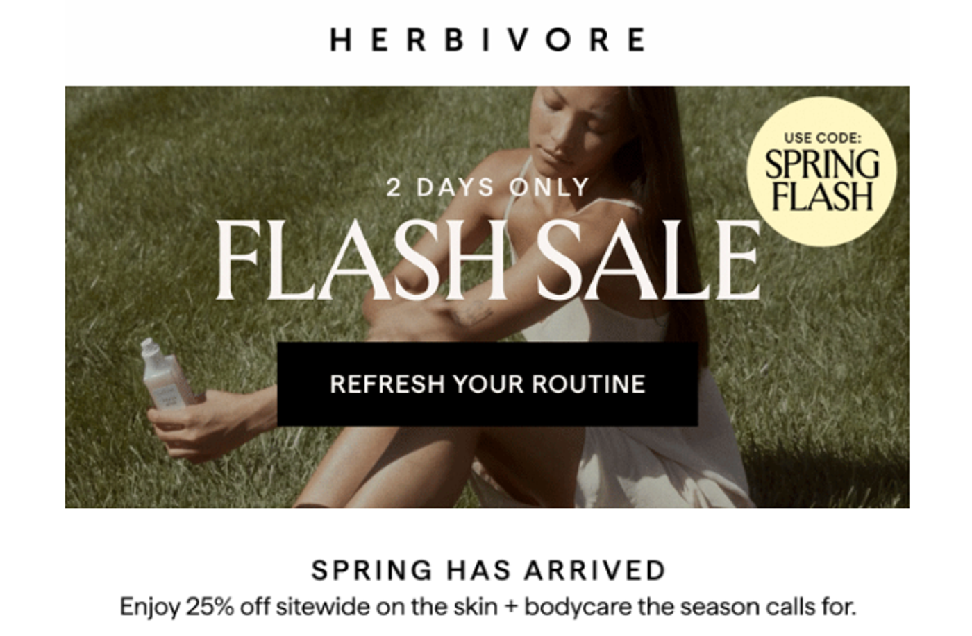 Screenshot of a spring flash sale email.