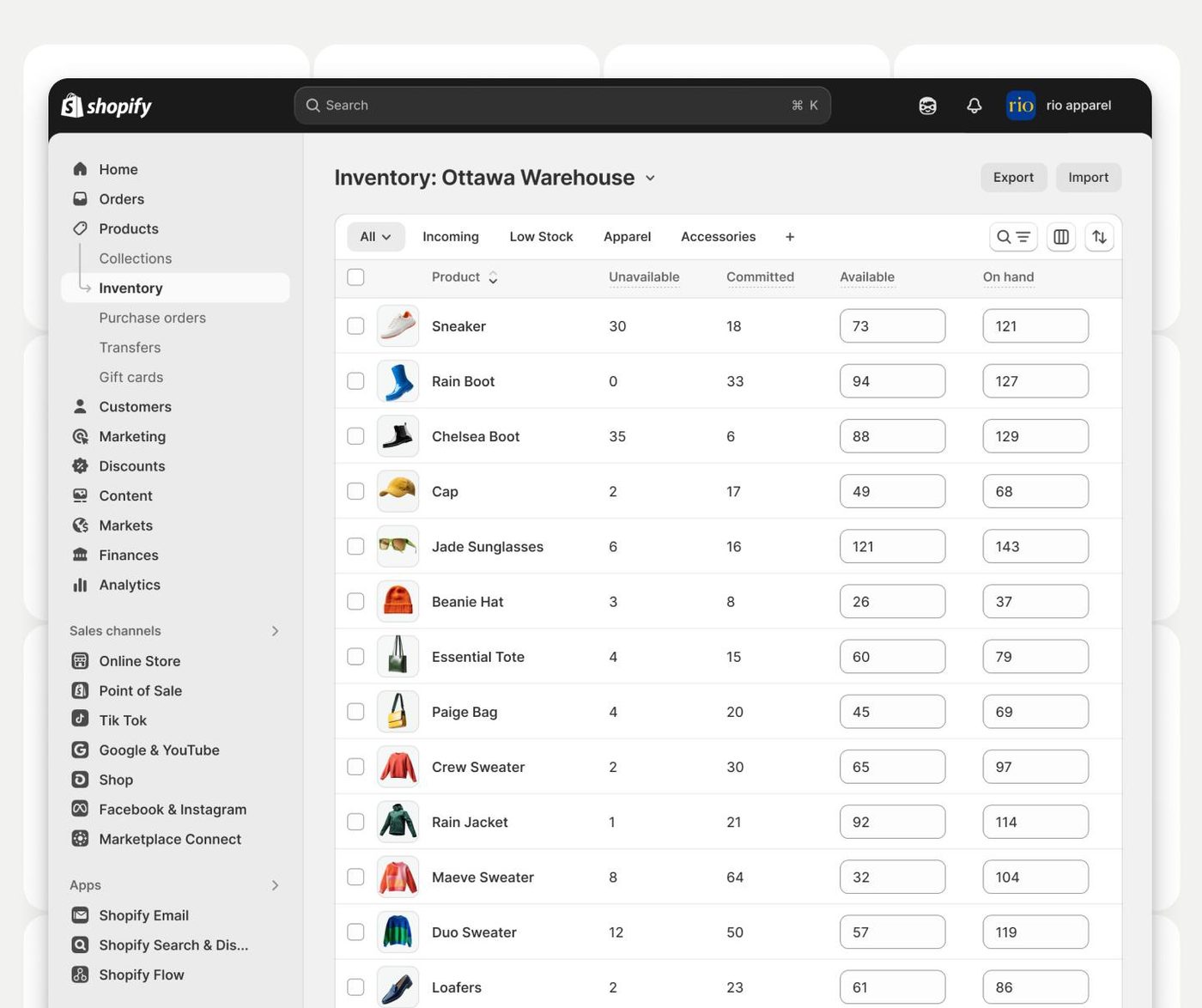 Screenshot of a Shopify store’s workplace and process optimization section, with some assistance from Claude.