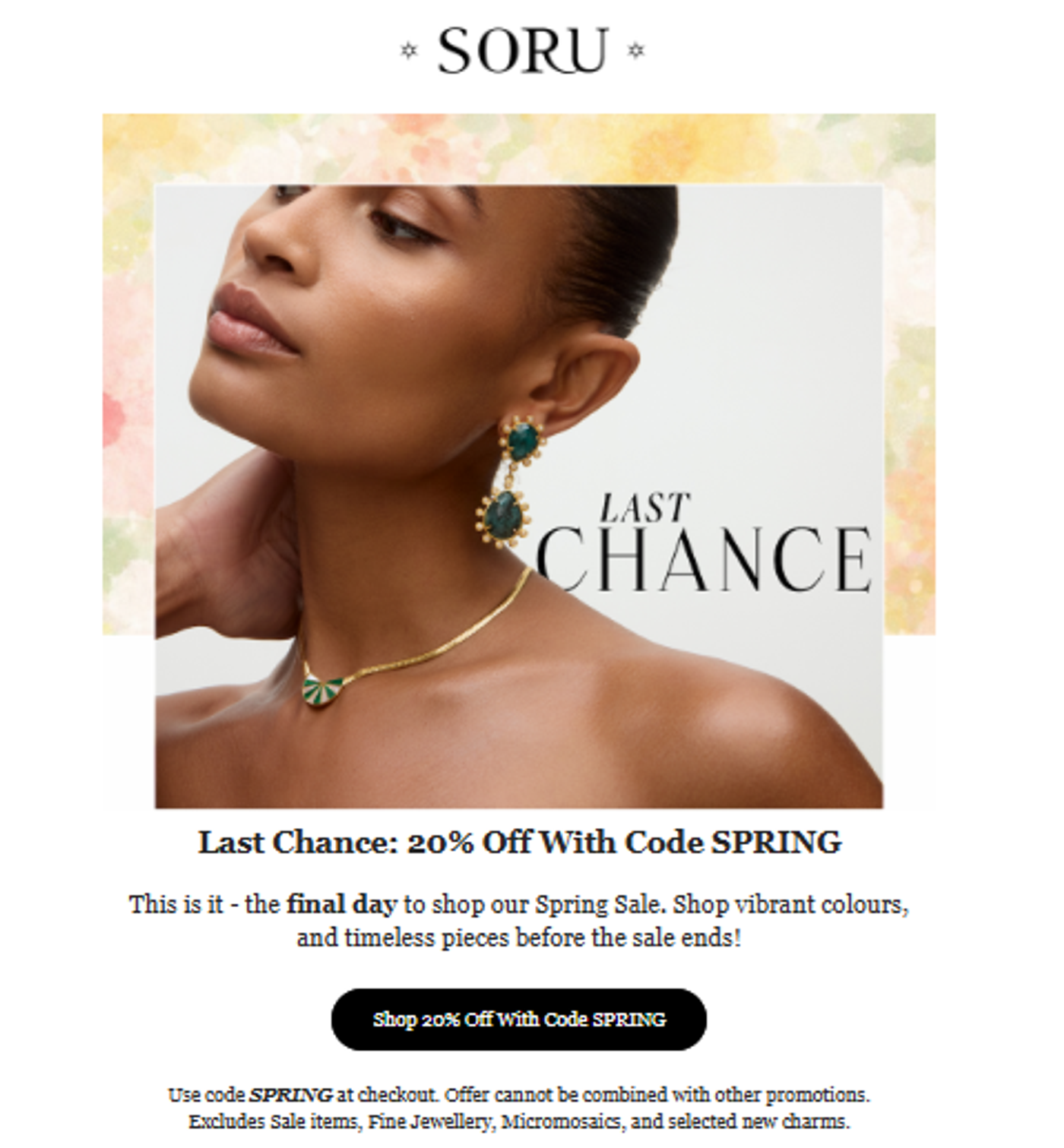 Screenshot of an automated email from a jewelry brand.
