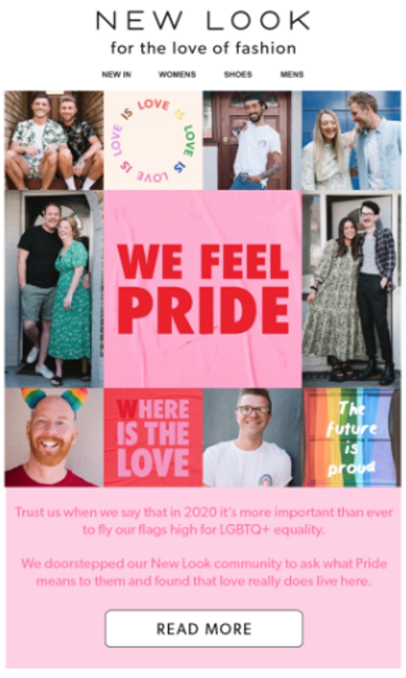 Screenshot of a Pride Month-related email.