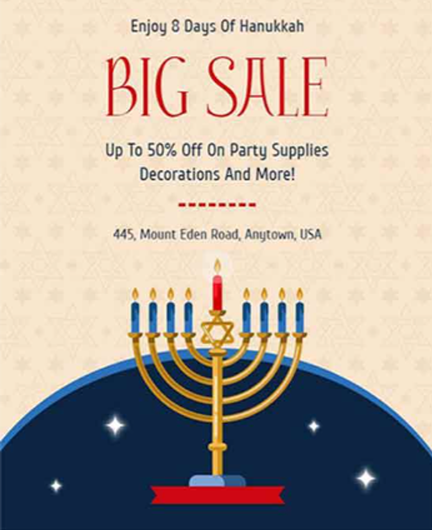 Screenshot of a Hanukkah 8 Days email.