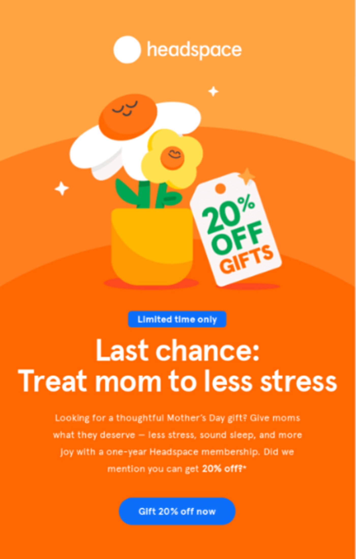 Screenshot of a Mother’s Day last chance email.