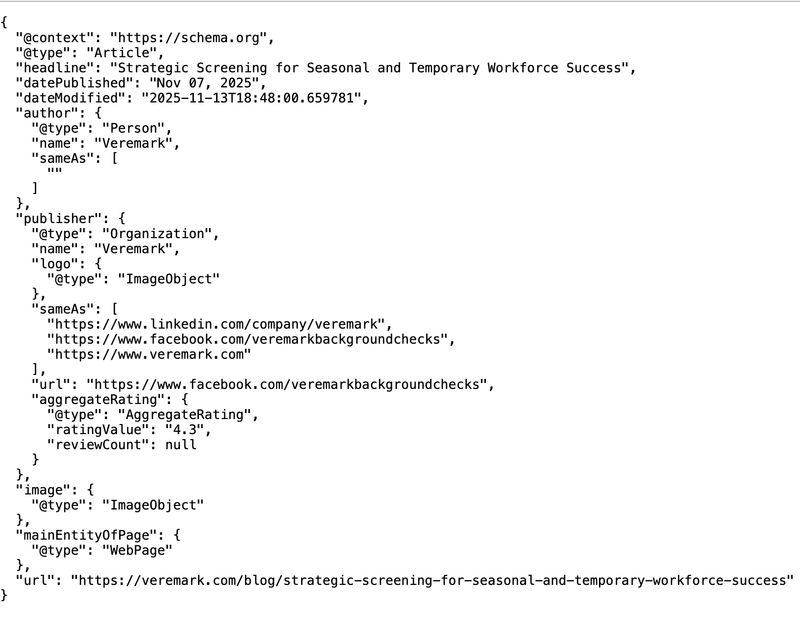 schema.org version of Veremark's article