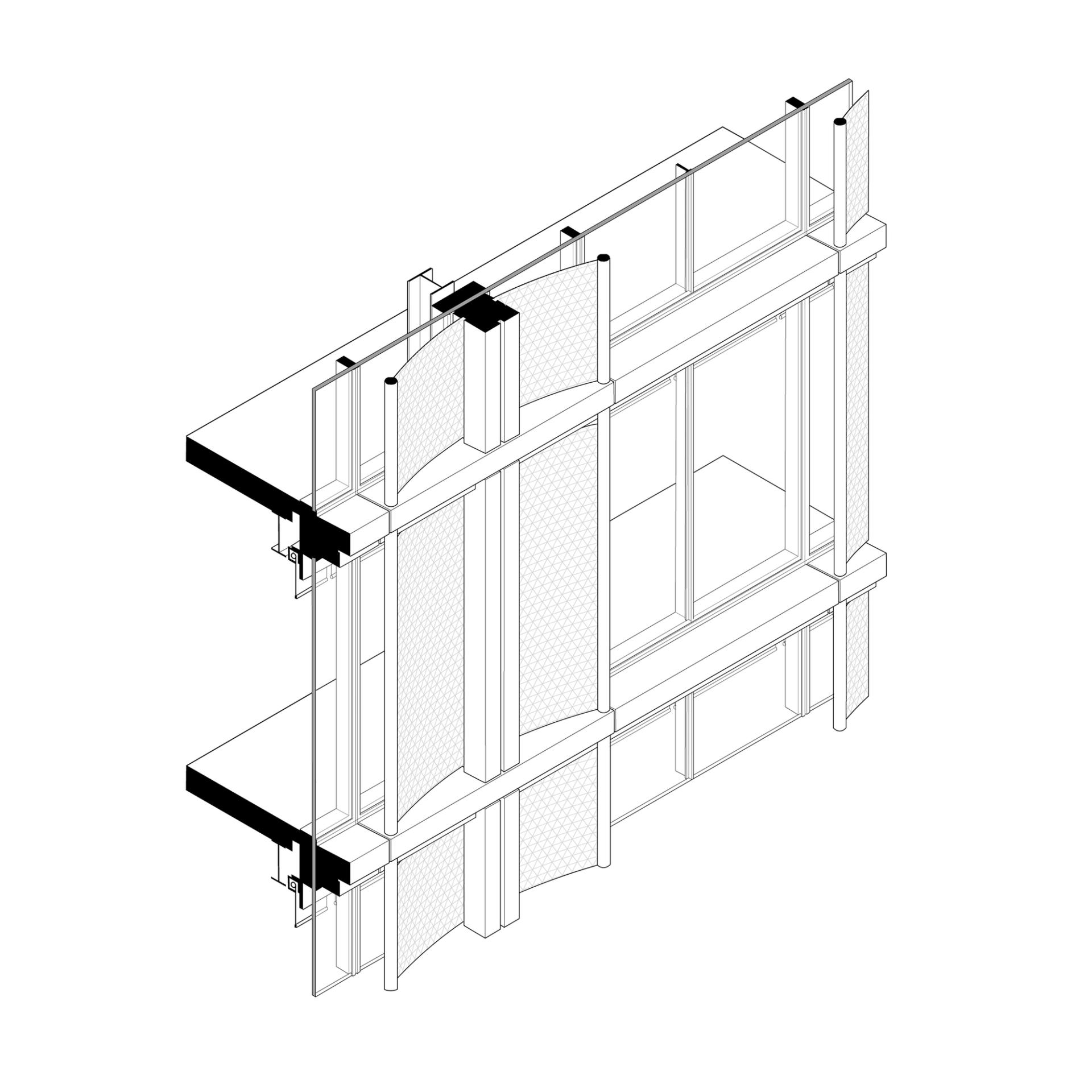 Window Shutter Axonometry One Newman Street | Orms | Mixed‑Use Workplace and Retail Redevelopment