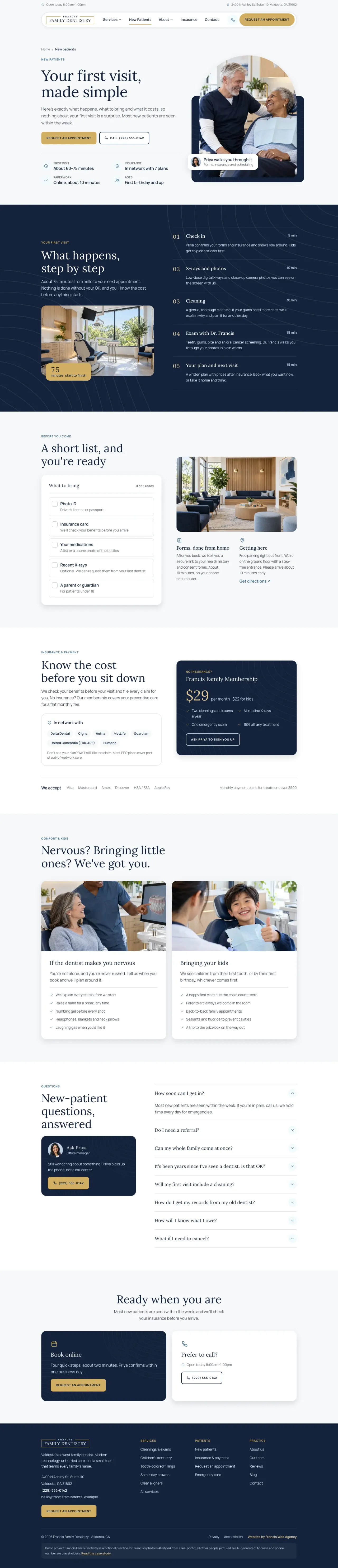 Francis Family Dentistry, the whole /new-patients page
