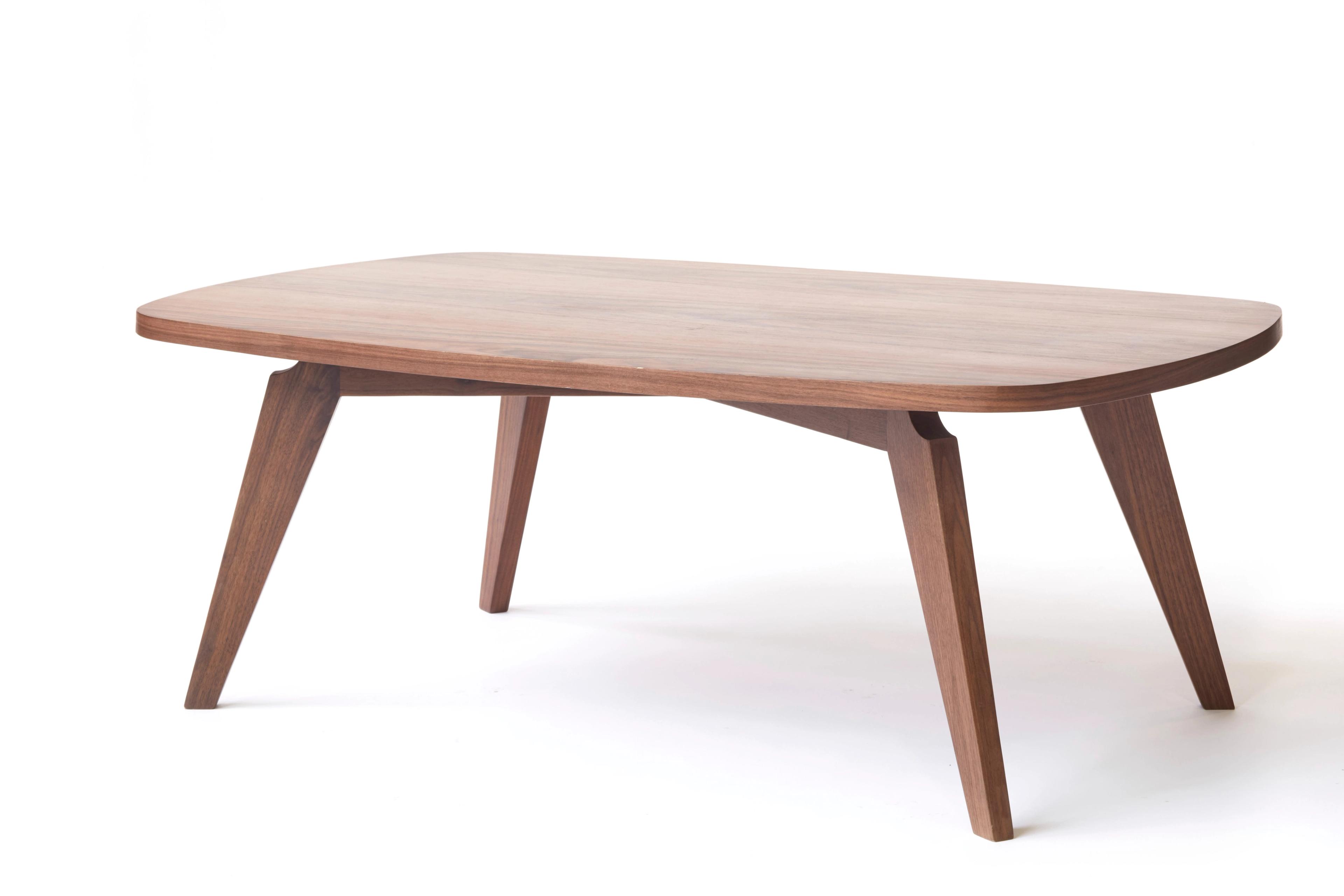 walnut wood coffee table mid century modern