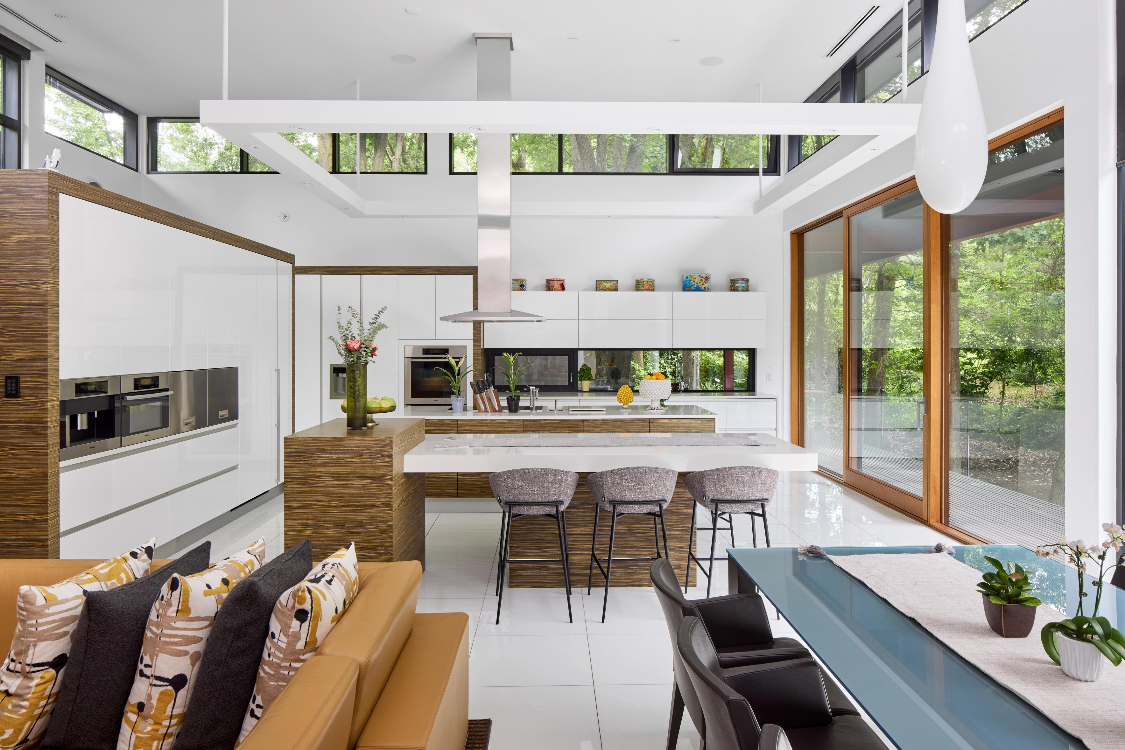 Modern kitchen with wood accents 