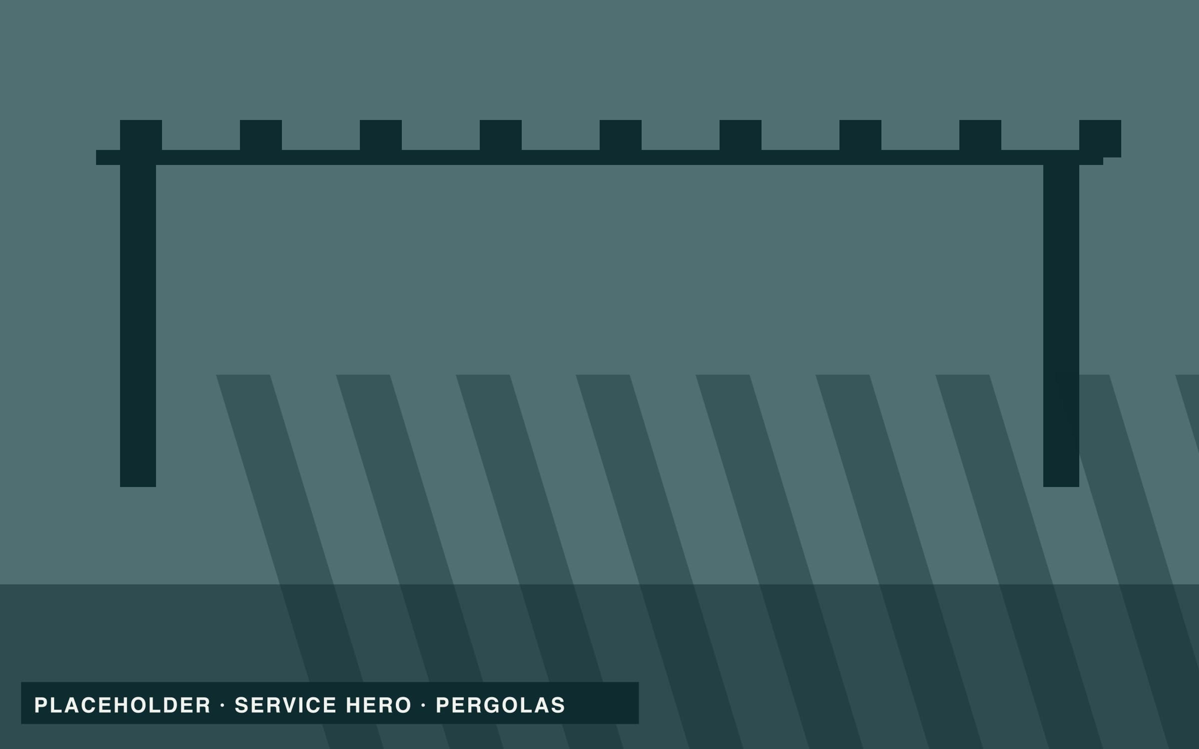 Placeholder: louvred pergola over a garden lounge