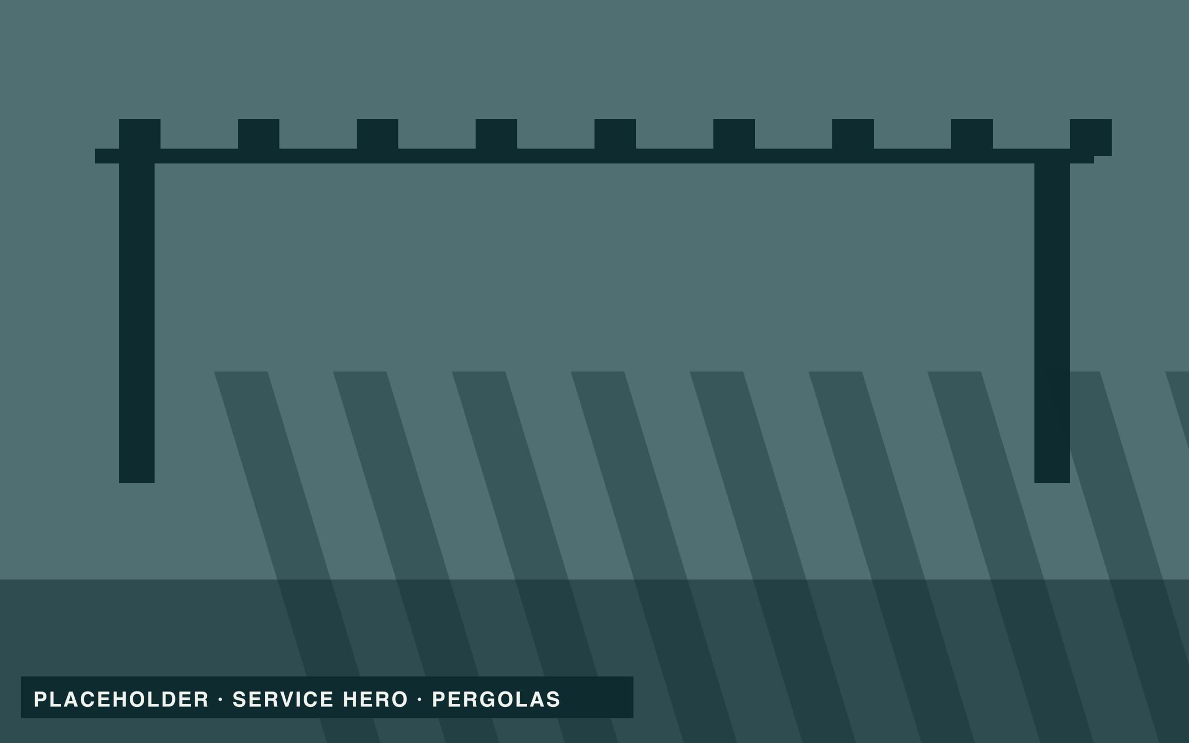 Placeholder: louvred pergola over a garden lounge