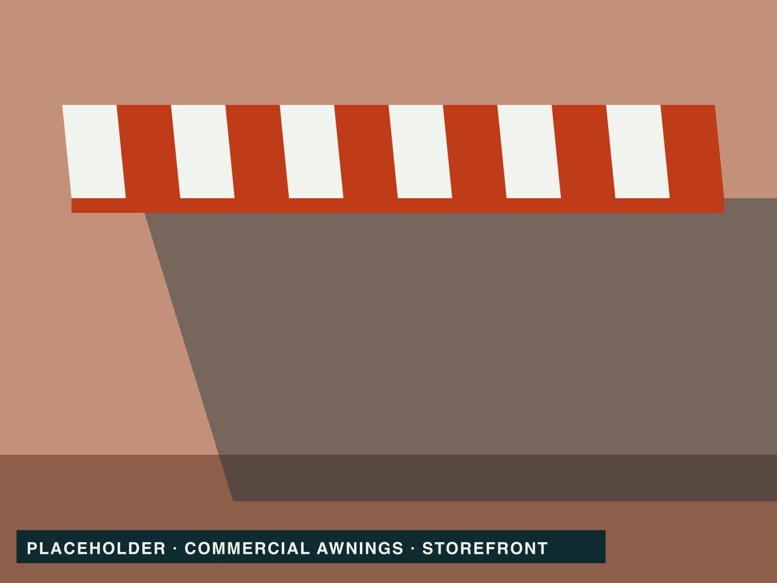 Placeholder: storefront awning with printed valance