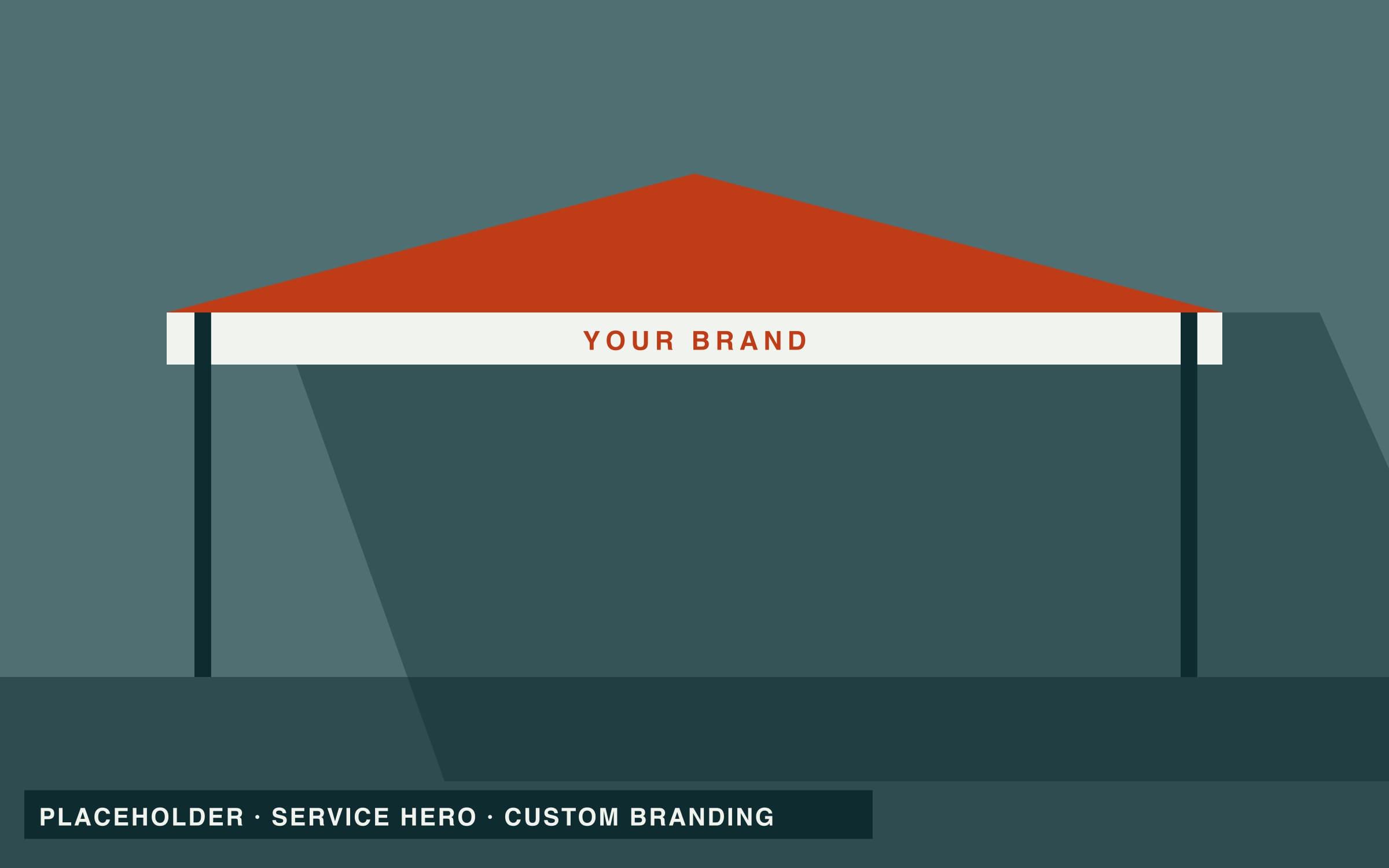 Placeholder: row of branded event canopies