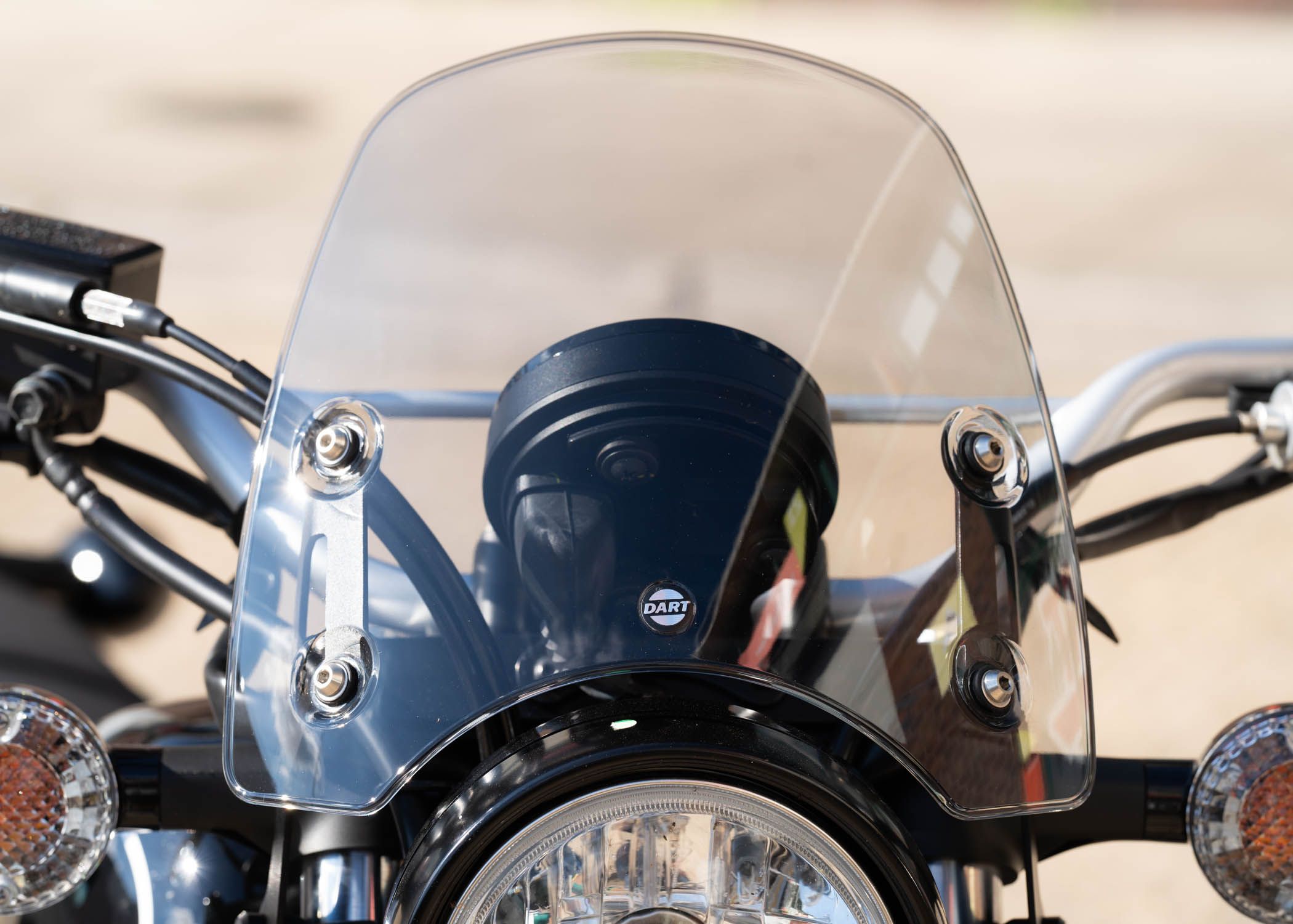 Slipstreamer Clear 15" Windshield For 2014-2023 Yamaha XVS 950 Bolt – With Black Hardware