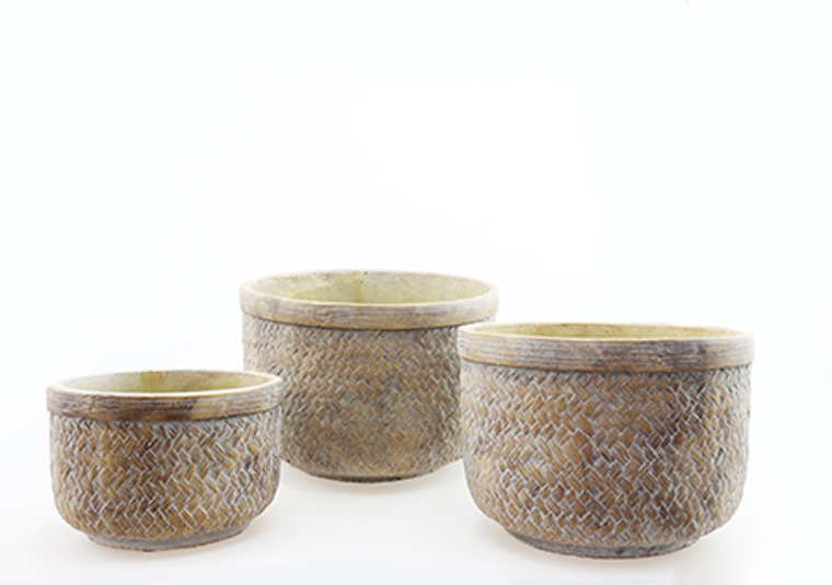Maceta oval canasta