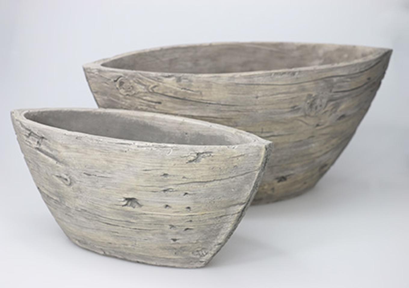 Maceta canoa madera
