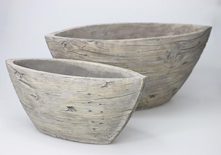 Maceta canoa madera