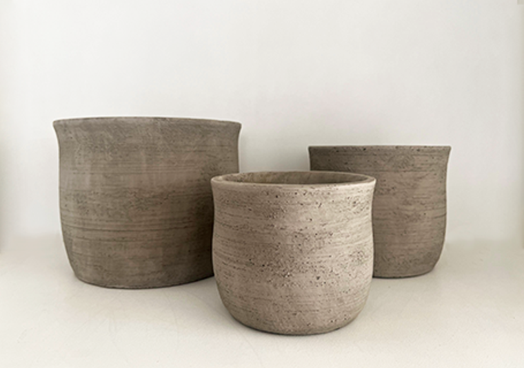 Maceta tarro gris
