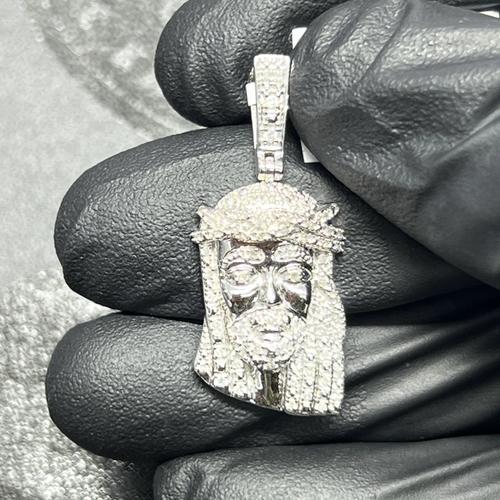 All Natural Diamond Jesus Piece