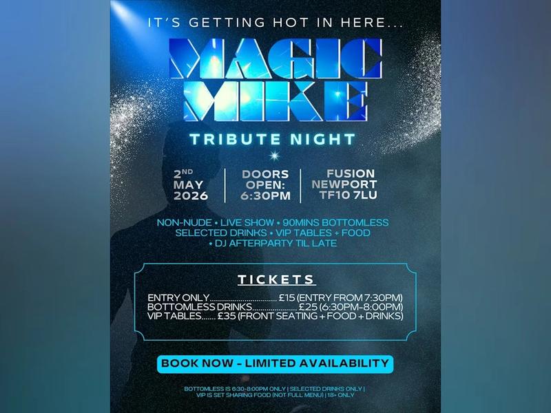 Magic Mike Tribute Night – Bottomless Drinks & DJ Afterparty