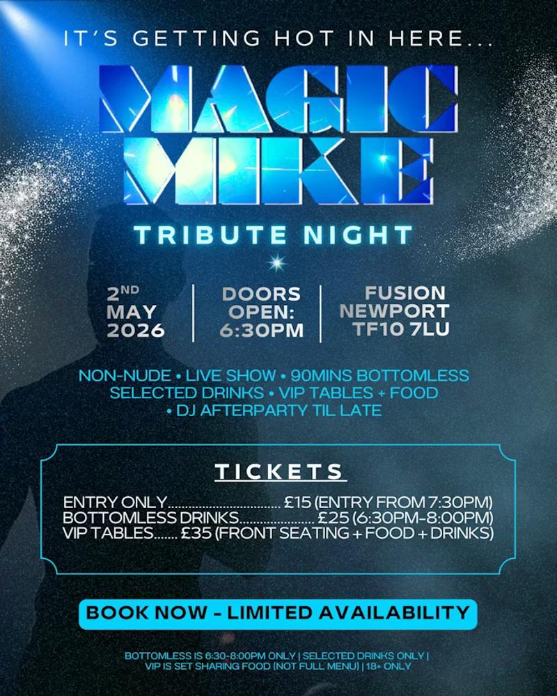 Magic Mike Tribute Night – Bottomless Drinks & DJ Afterparty