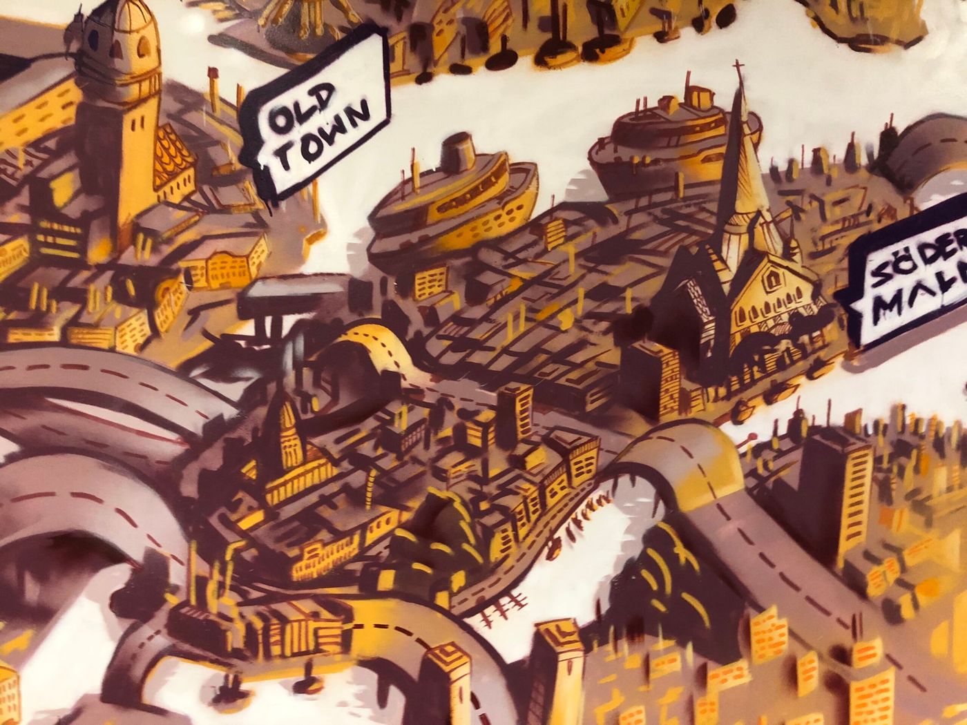 Truecaller — hand-painted mural by Spraya in Stockholm, Sweden