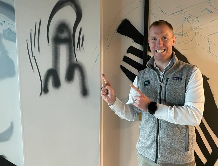 Upsales HQ — hand-painted mural by Spraya in Stockholm, Sweden