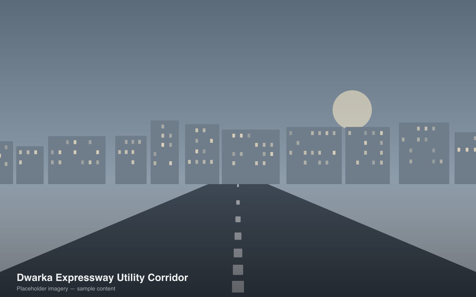 Utility corridor works alongside the expressway