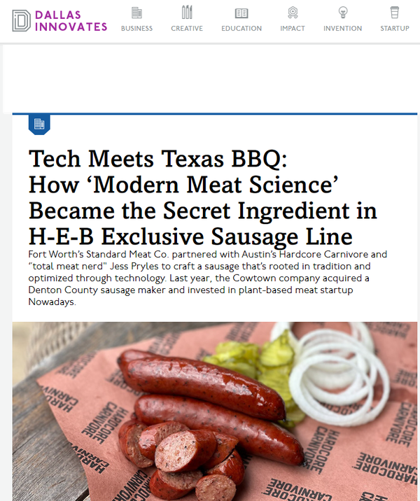 Dallas Innovates story about Standard Meat and Hardcore Carnivore
