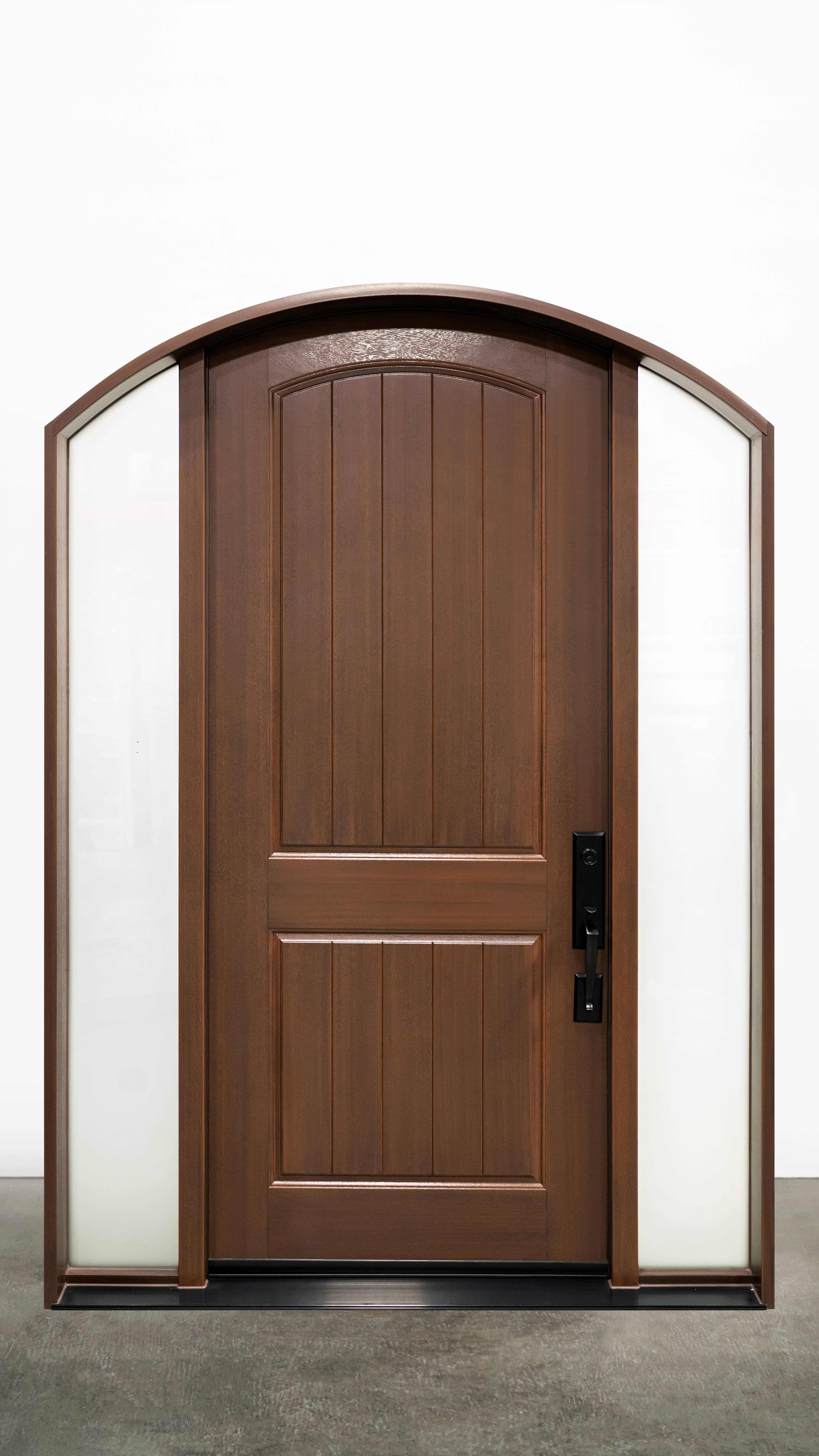 Arched Two Panel Half Curved Top With Plank