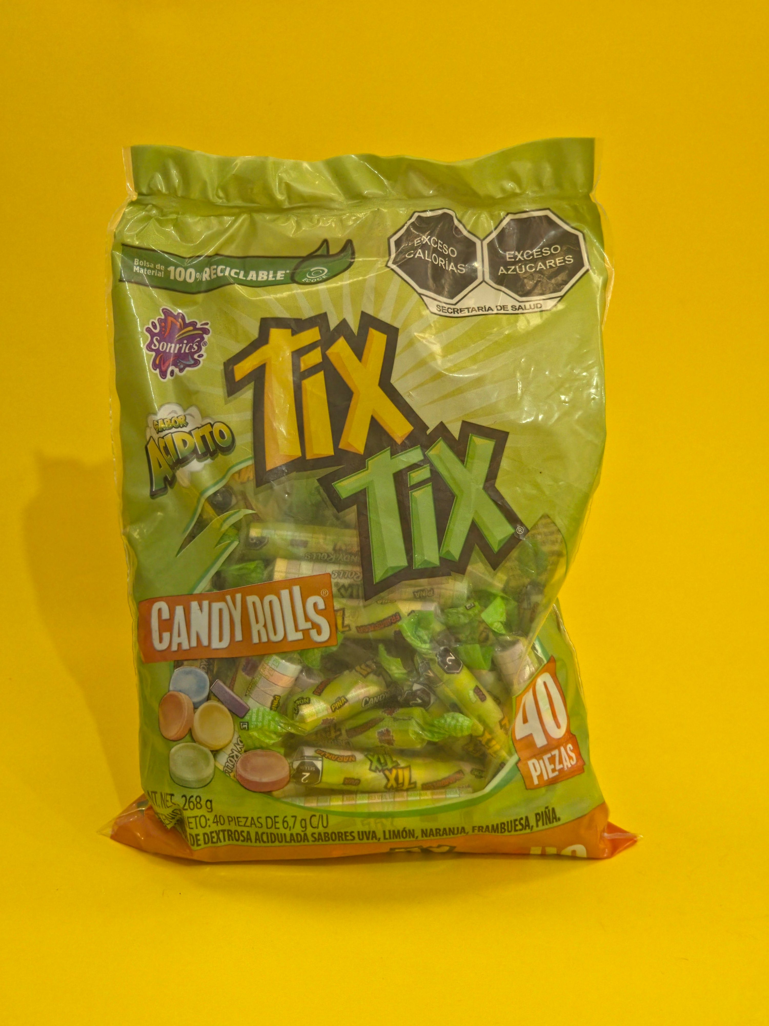 PASTILLA TIX TIX CANDY ROLLS 12X40