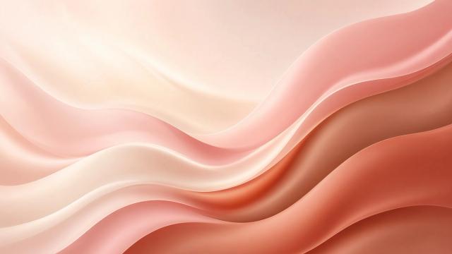Vagues abstraites rose poudré et terracotta, aux reflets crème