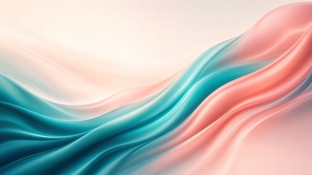Vagues abstraites turquoise et corail qui s’élèvent comme une courbe de croissance