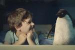 John Lewis Christmas advert with little boy smiling at a penguin