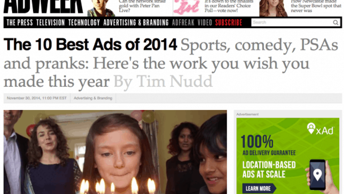 Don't Panic Scores 2nd Best Ad of the Year feature image