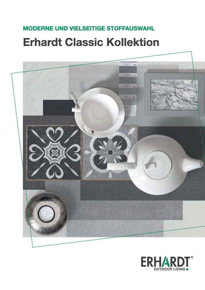 Titelbild des Katalogs Erhardt Markisenstoff Classic