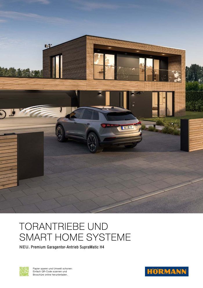 Titelbild des Katalogs Hörmann Torantriebe und Smart Home Systeme